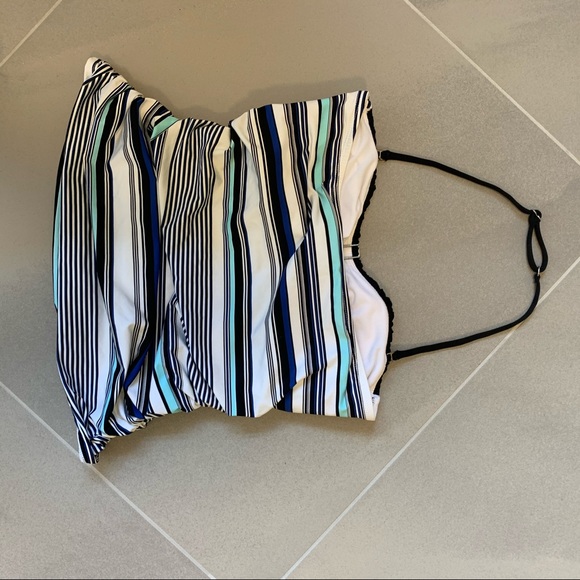 Ruched Tankini Swim Top Size S Halter Strapless - Picture 12 of 16